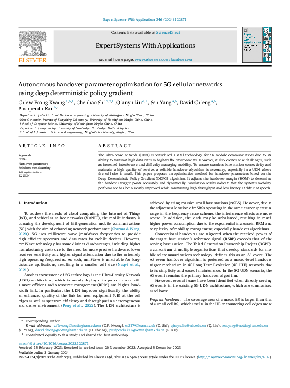 Pdf Autonomous Handover Parameter Optimisation For 5g Cellular