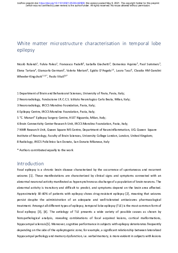 (PDF) White matter microstructure characterisation in temporal lobe ...