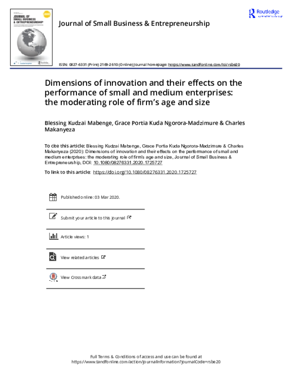 (PDF) Dimensions of innovation and their effects on the performance of ...