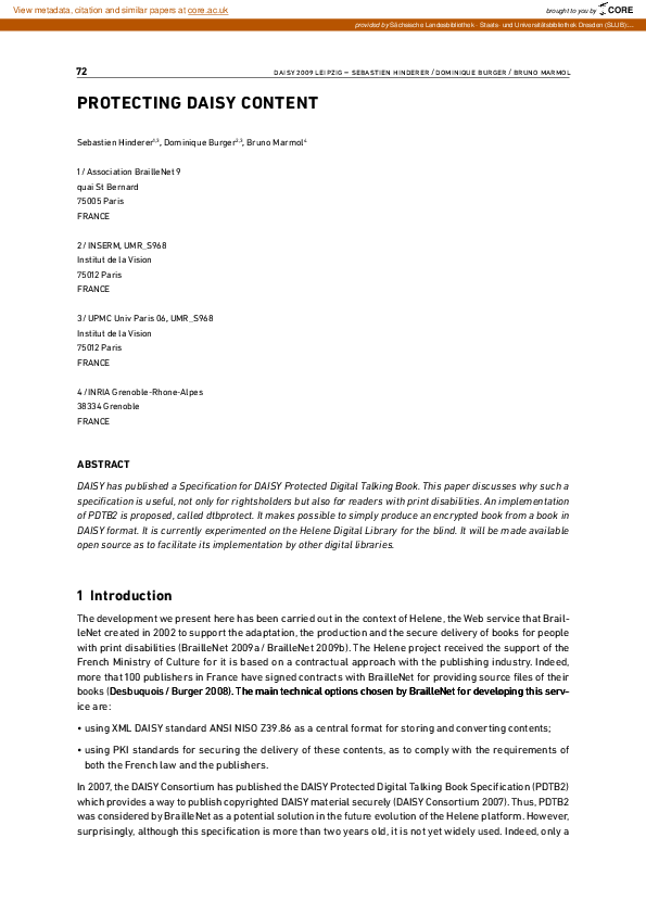 (PDF) Protecting DAISY content