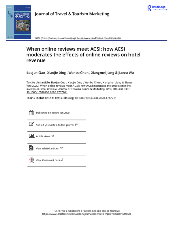 (PDF) When online reviews meet ACSI: how ACSI moderates the effects of ...
