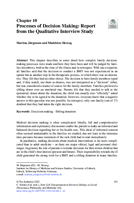 (PDF) Processes of Decision Making: Report from the Qualitative ...
