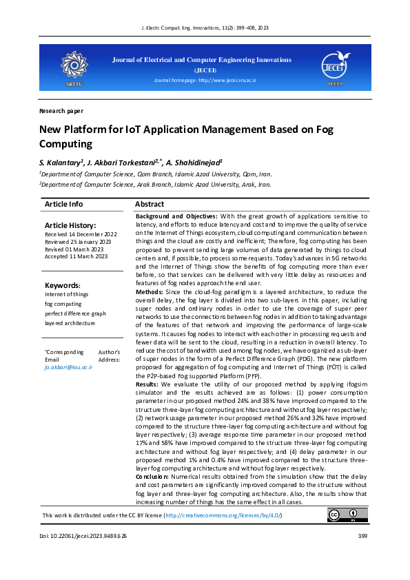 (PDF) New Platform for IoT Application Management Based on Fog Computing