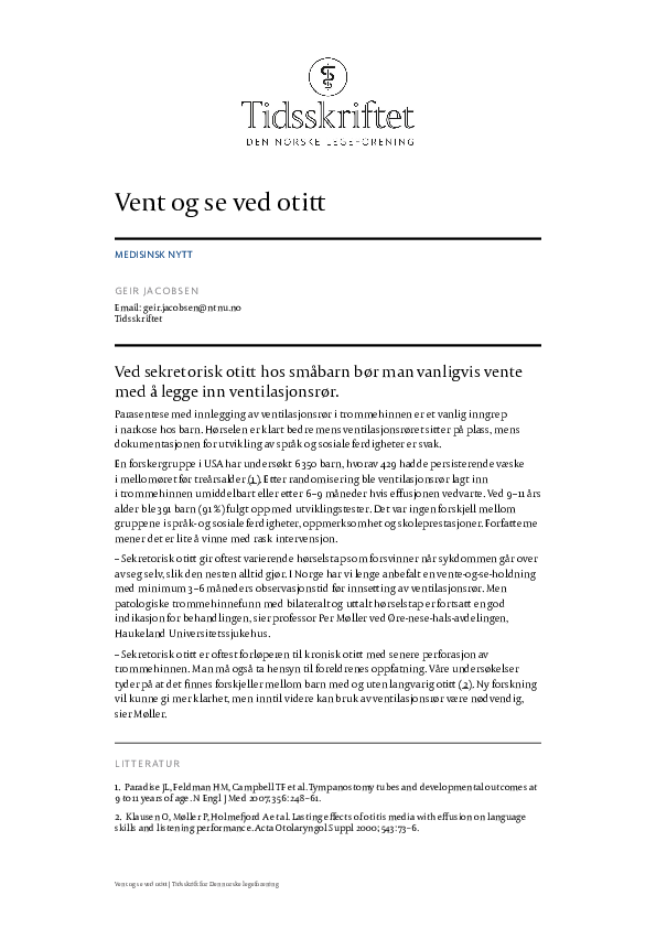 (PDF) Vent og se ved otitt