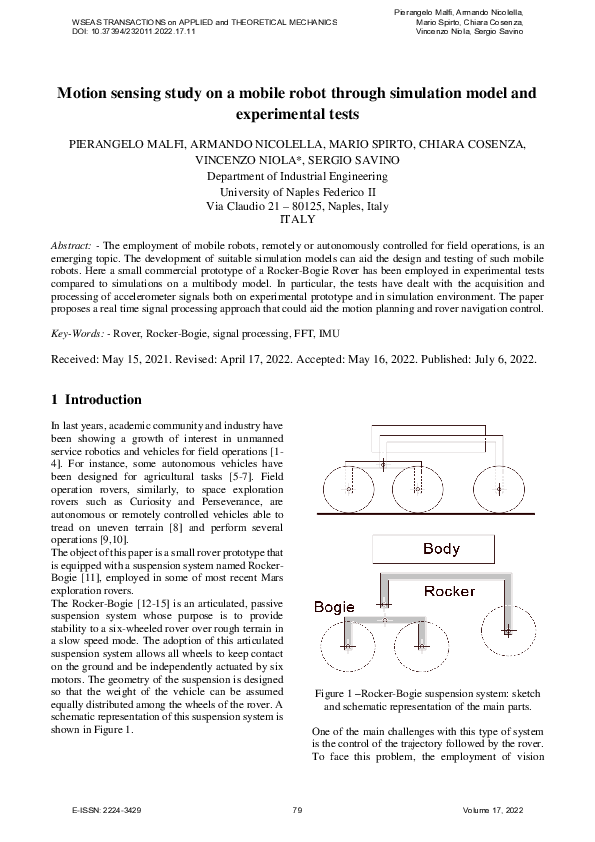 (PDF) Motion Sensing Study on a Mobile Robot Through Simulation Model ...