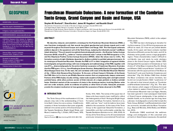 (PDF) Frenchman Mountain Dolostone: A new formation of the Cambrian ...