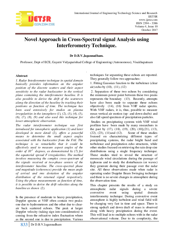(PDF) Novel Approach in Cross-Spectral signal Analysis using ...