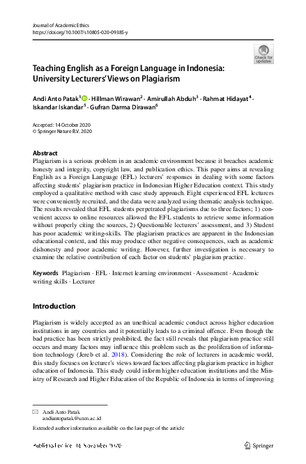 (PDF) Teaching English as a Foreign Language in Indonesia: A Literature ...