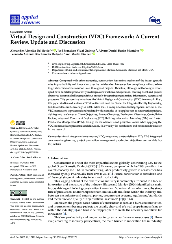 (PDF) Review and Update on Virtual Design and Construction Framework