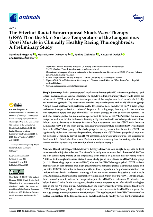 (PDF) The Effect of Radial Extracorporeal Shock Wave Therapy (rESWT) on ...
