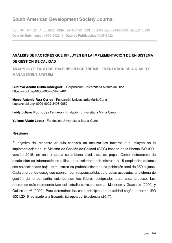 (PDF) Análisis De Factores Que Influyen en La Implementación De Un ...