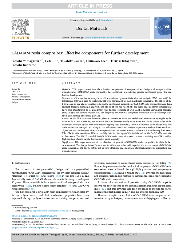 (PDF) CAD-CAM resin composites: Effective components for further ...