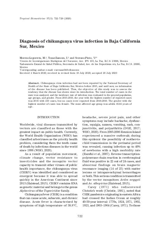 (PDF) Diagnosis of chikungunya virus infection in Baja California Sur ...