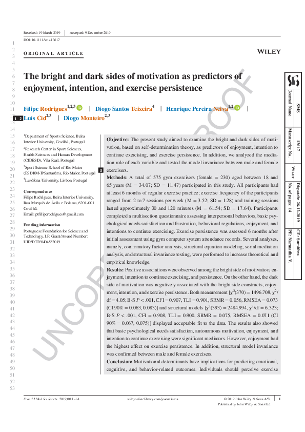(PDF) The bright and dark sides of motivation as predictors of ...