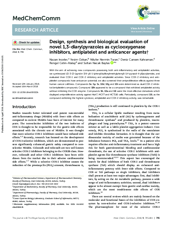 (PDF) Design, synthesis and biological evaluation of novel 1,3 ...