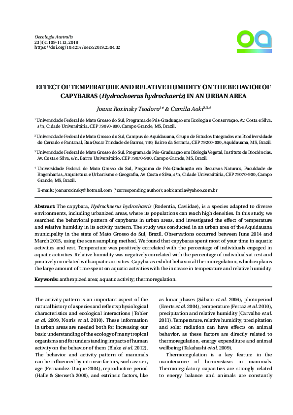 (PDF) EFFECT OF TEMPERATURE AND RELATIVE HUMIDITY ON THE BEHAVIOR OF ...
