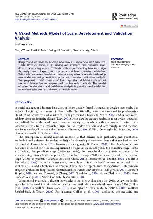 (PDF) A Mixed Methods Model of Scale Development and Validation ...