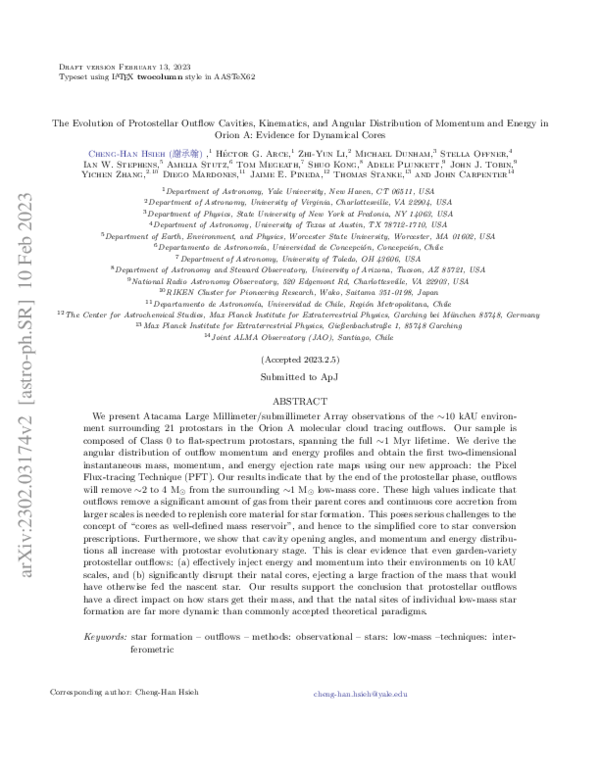 (PDF) The Evolution of Protostellar Outflow Cavities, Kinematics, and ...