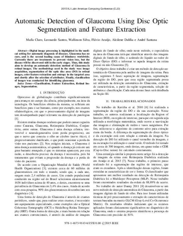 (PDF) Automatic Detection of Glaucoma Using Disc Optic Segmentation and ...