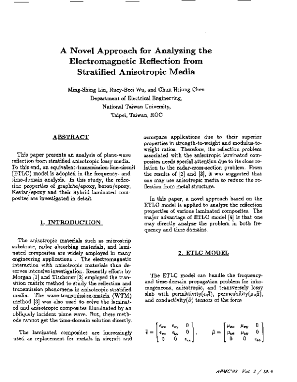 (PDF) A novel approach for analyzing the electromagnetic reflection ...