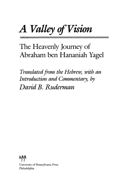 (PDF) David B. Ruderman, *A Valley of Vision: The Heavenly Journey of ...