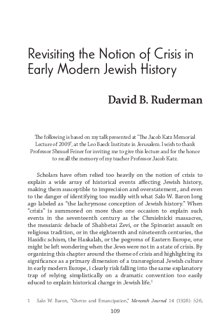 (PDF) David B. Ruderman, “Revisiting the Notion of Crisis in Early ...