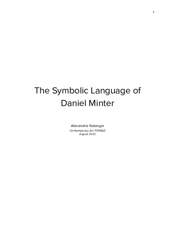 (PDF) The Symbolic Language of Daniel Minter