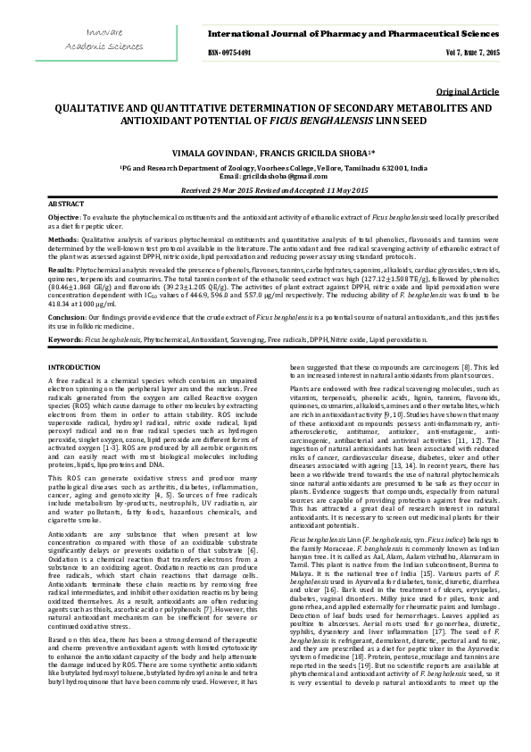 (PDF) QUALITATIVE AND QUANTITATIVE DETERMINATION OF SECONDARY ...
