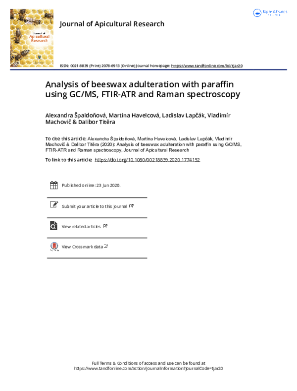 (PDF) Analysis of beeswax adulteration with paraffin using GC/MS, FTIR ...