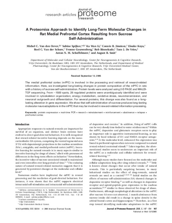 (PDF) A Proteomics Approach to Identify Long-Term Molecular Changes in ...