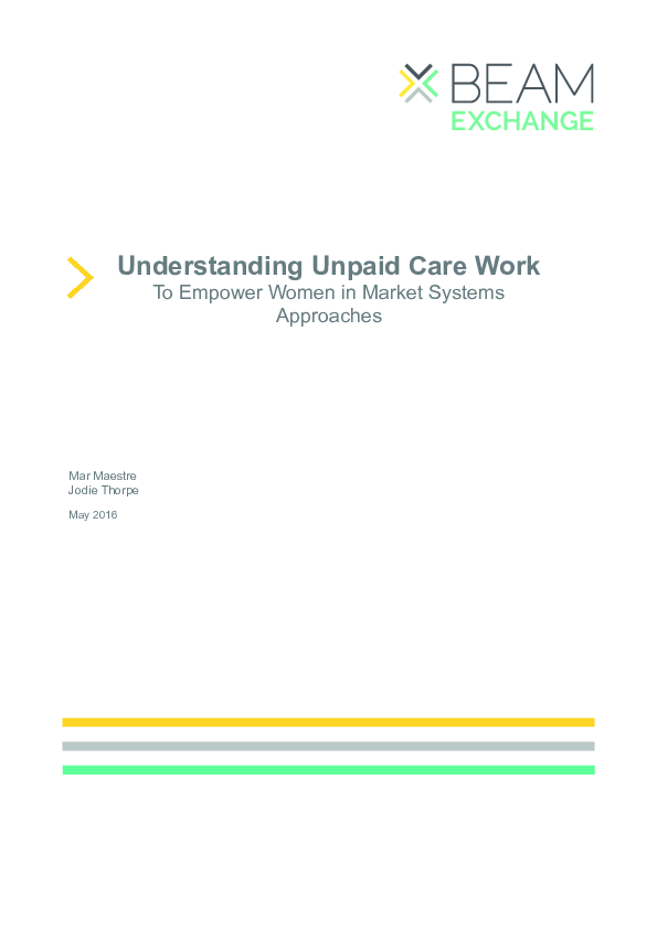 (PDF) Understanding unpaid care work to empower women in market systems ...