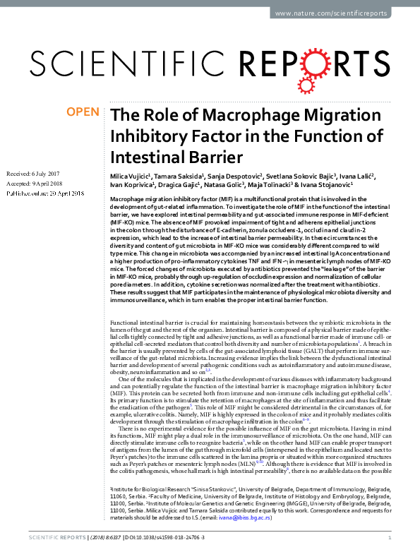 (PDF) The Role of Macrophage Migration Inhibitory Factor in the ...