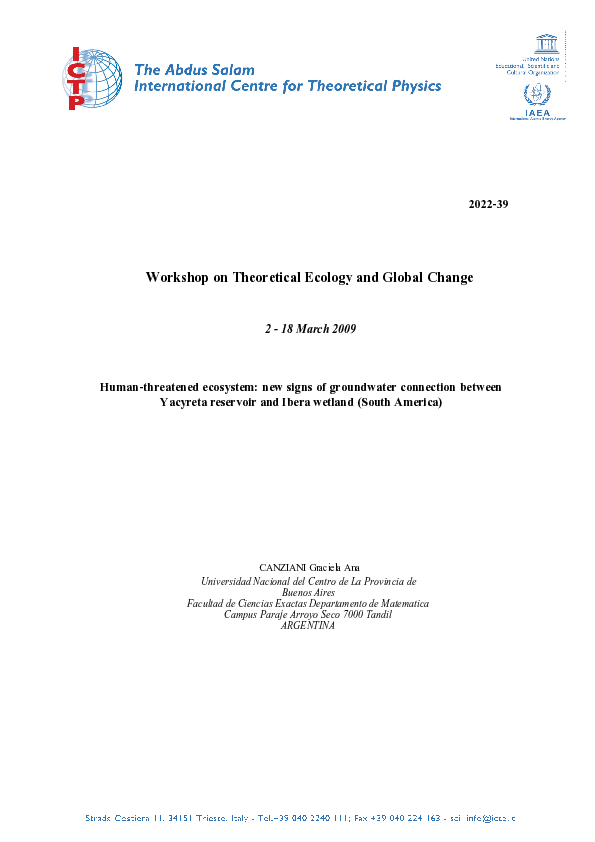 Pdf Human Threatened Ecosystem New Signs Of Groundwater Connection