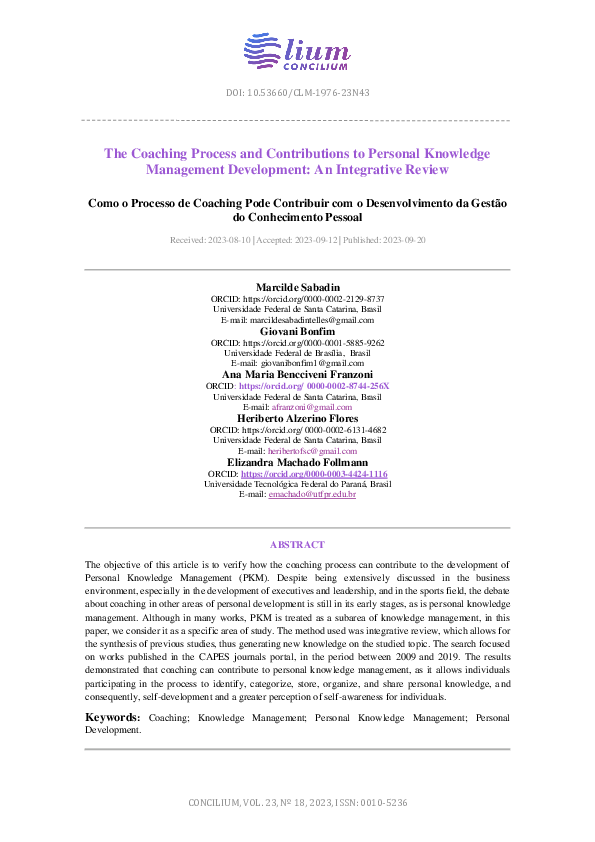 (PDF) The coaching process and contributions to personal knowledge ...