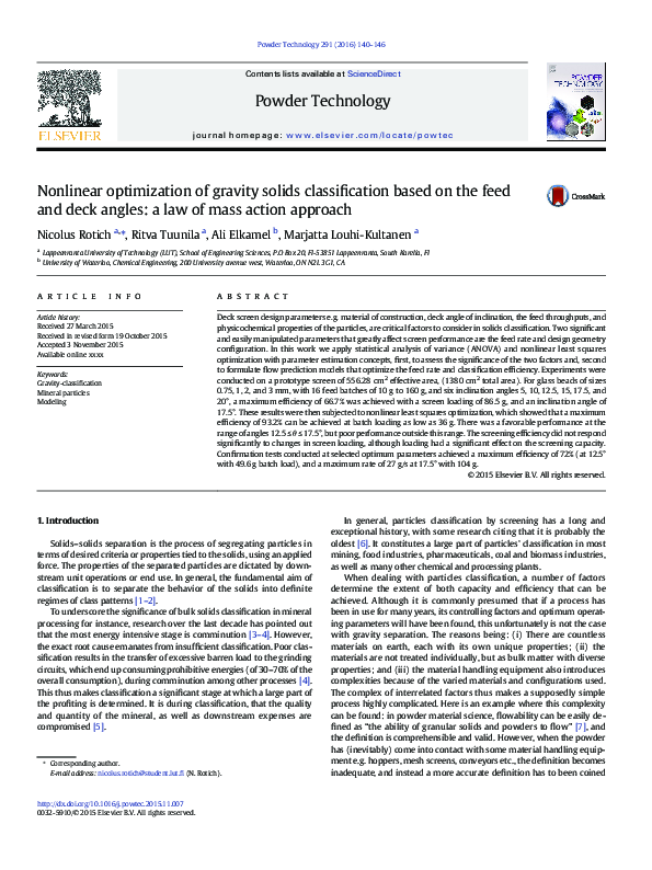 (PDF) Nonlinear optimization of gravity solids classification based on ...