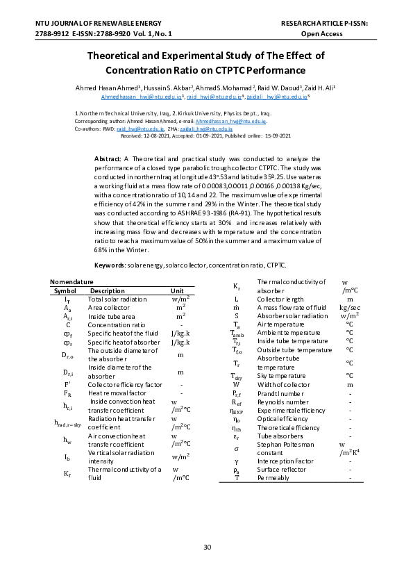 (PDF) Theoretical and experimental study of the effect of concentration ...
