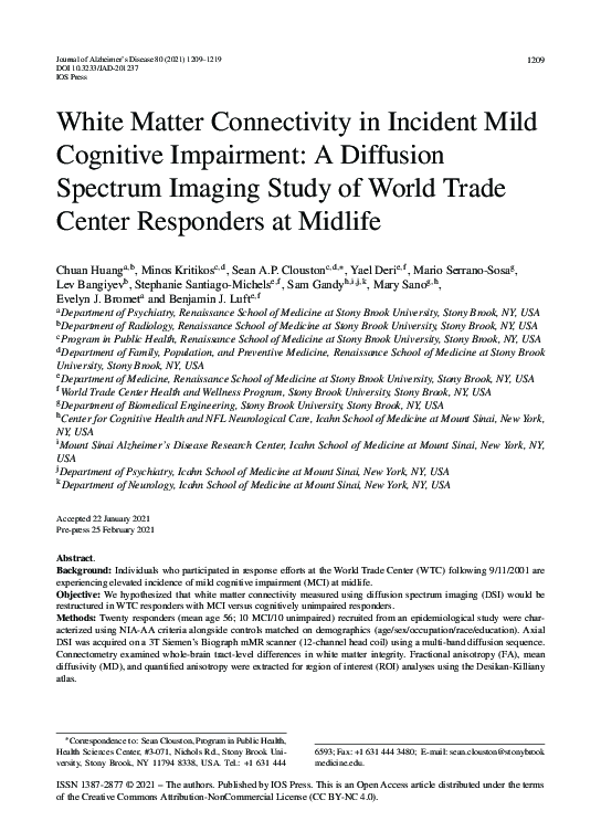 (PDF) White Matter Connectivity in Incident Mild Cognitive Impairment ...