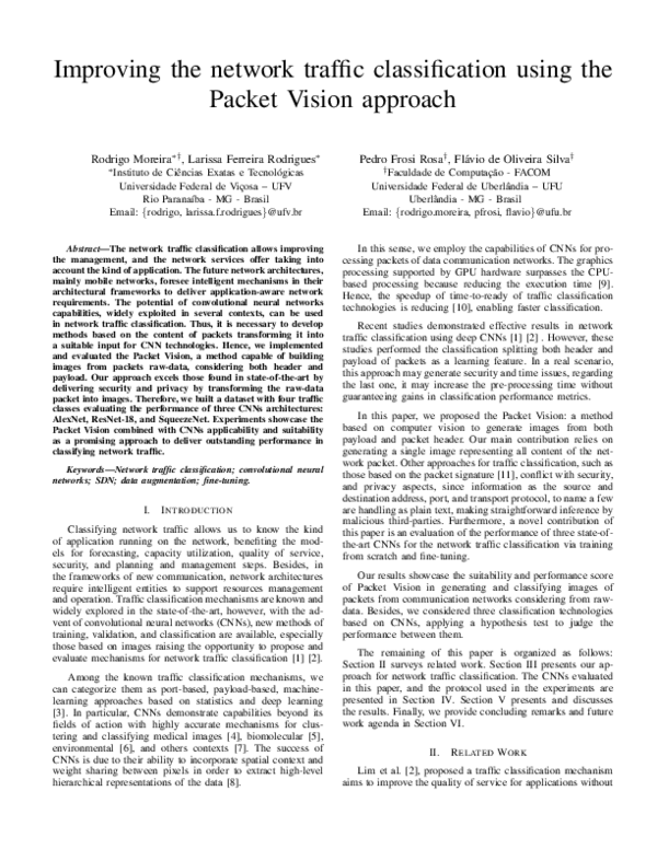(PDF) Improving the network traffic classification using the Packet ...