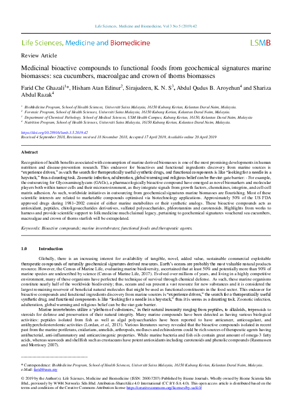 (PDF) Medicinal bioactive compounds to functional foods from ...