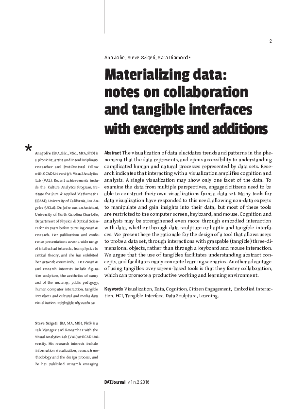 (PDF) Materializing data