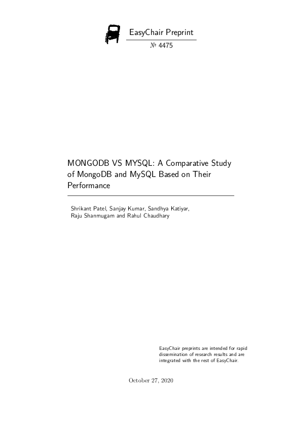 (PDF) MONGODB VS MYSQL: A Comparative Study of MongoDB and MySQL Based ...