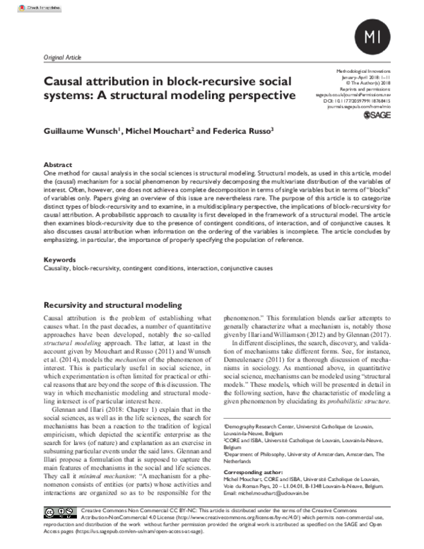 (PDF) Causal attribution in block-recursive social systems: A ...