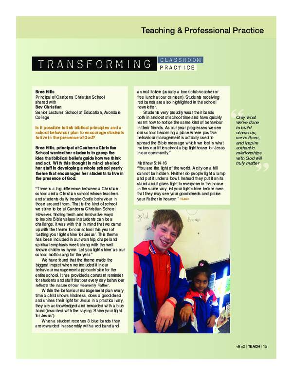 (PDF) Transforming Classroom Practice