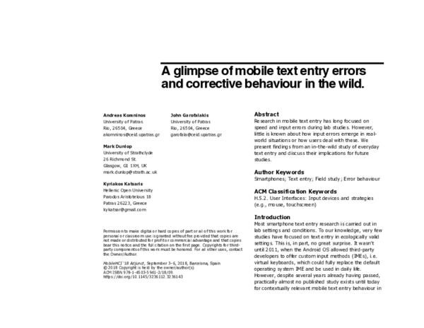 (PDF) A glimpse of mobile text entry errors and corrective behaviour in ...