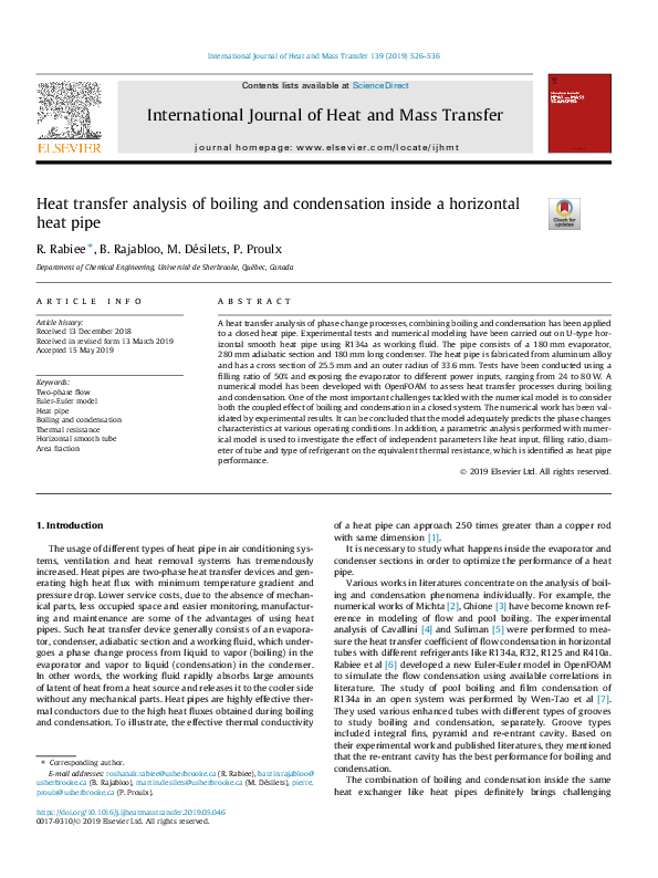 (PDF) Heat transfer analysis of boiling and condensation inside a ...
