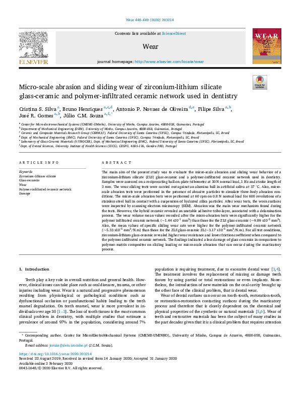(PDF) Micro-scale abrasion and sliding wear of zirconium-lithium ...