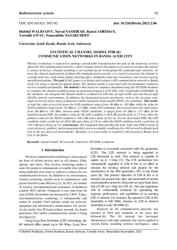 (PDF) Statistical channel model for 6G communication networks in Banda ...