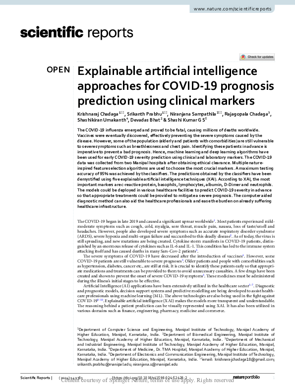 (PDF) Explainable artificial intelligence approaches for COVID-19 ...