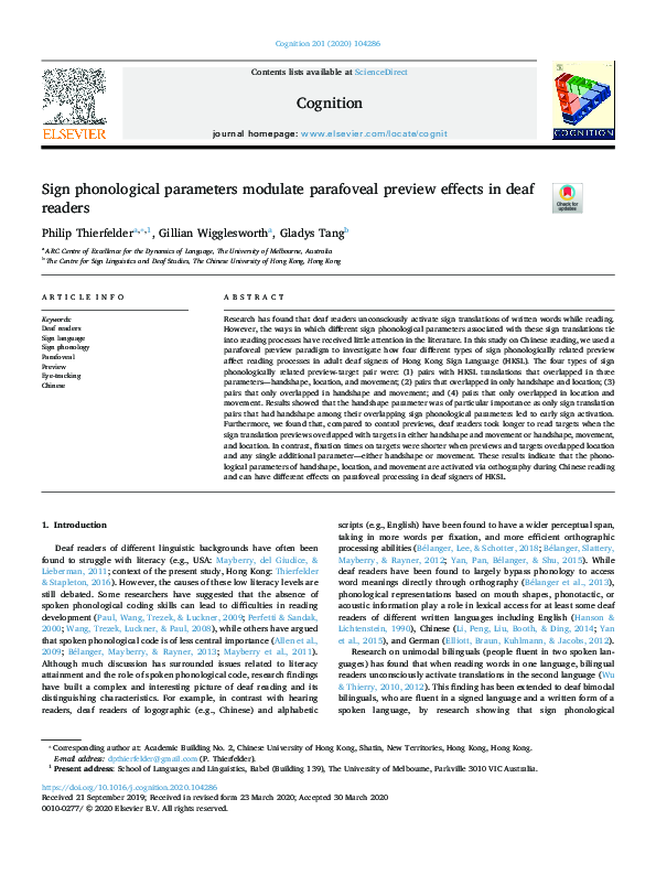 (PDF) Sign phonological parameters modulate parafoveal preview effects ...