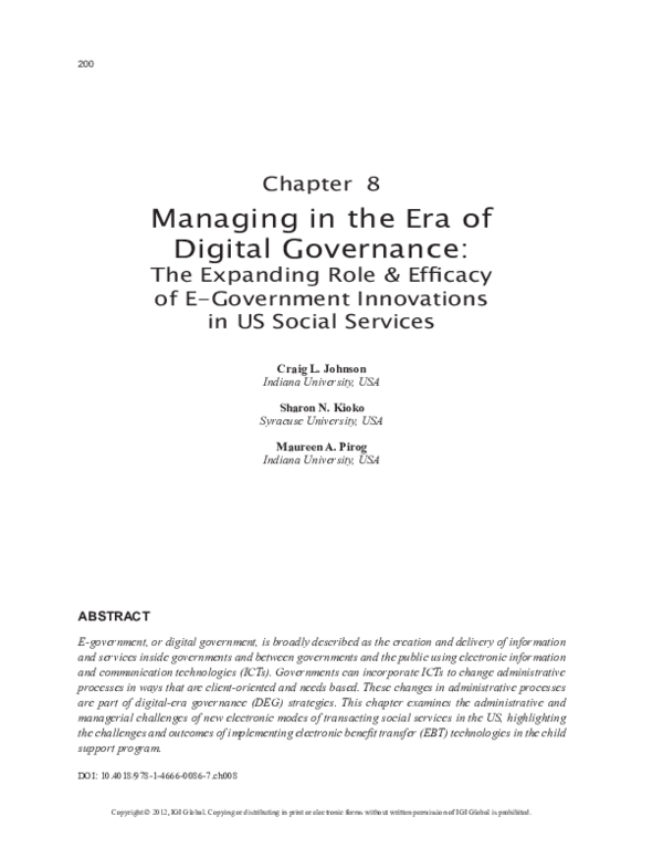 (PDF) Managing in the Era of Digital Governance
